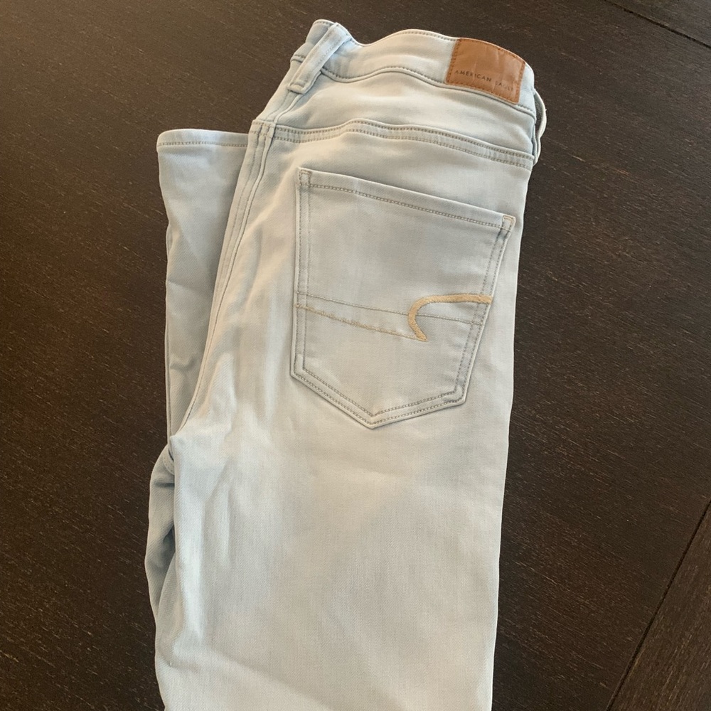 Light wash super high rise jeggings